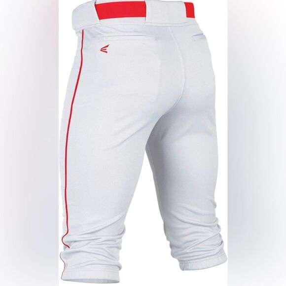 Easton Rival+ Knicker Baseball Pant Adult Sizes Solid & Piped White Red Small Sm - Picture 2 of 8